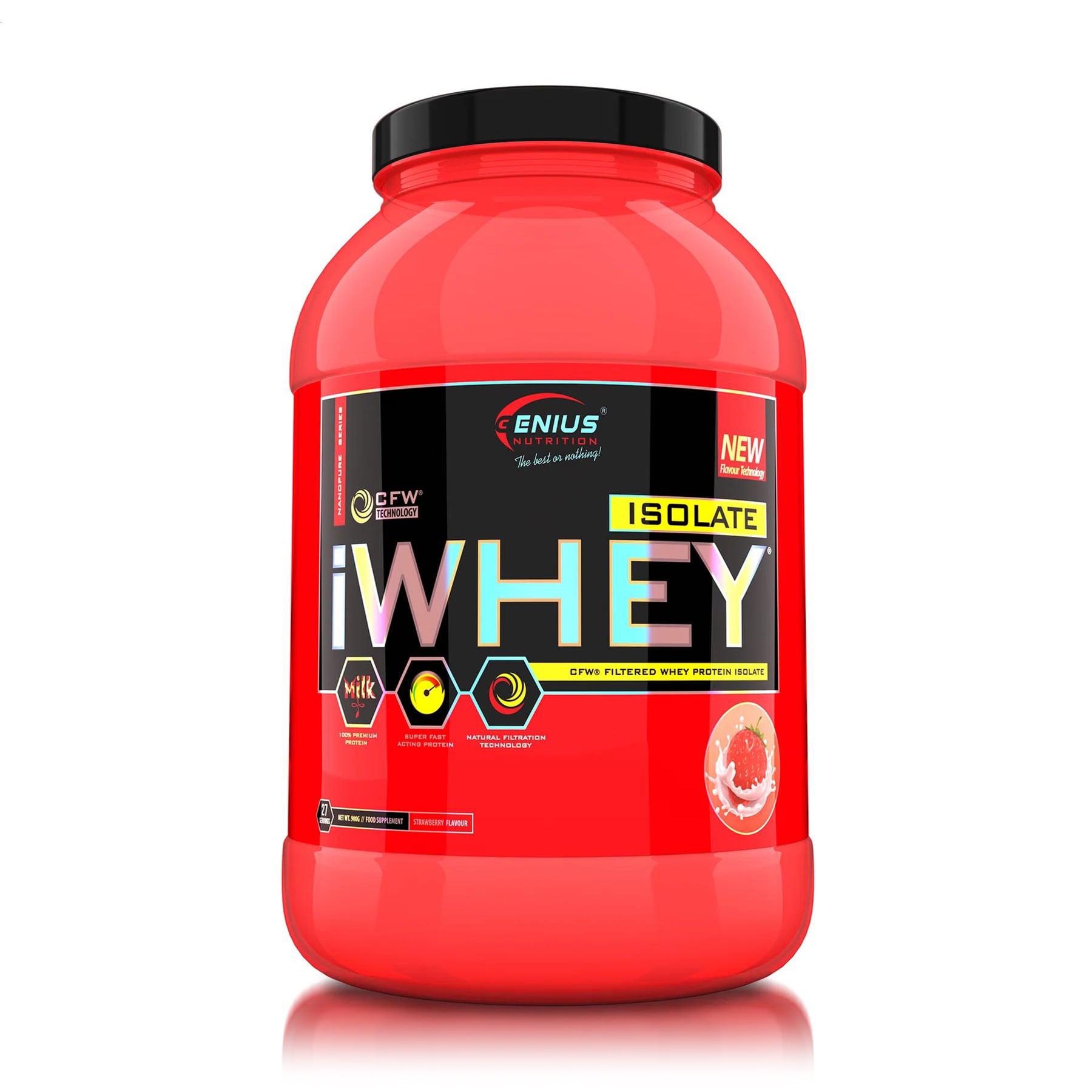 Протеїн Genius Nutrition iWhey Isolate Полуниця, в порошку, 900 г